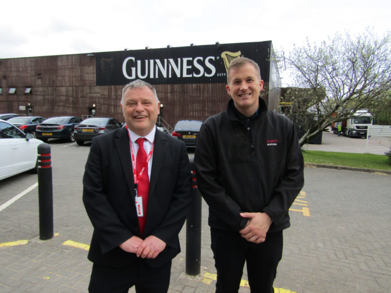 Mike Amesbury MP visits the Guinness packaging plant in Runcorn with operations manager Stewart Hancock.